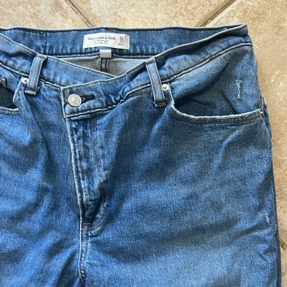 Abercrombie & Fitch Crossover Waist 90s Straight Ultra High Rise Jeans size 12 - Picture 5 of 9